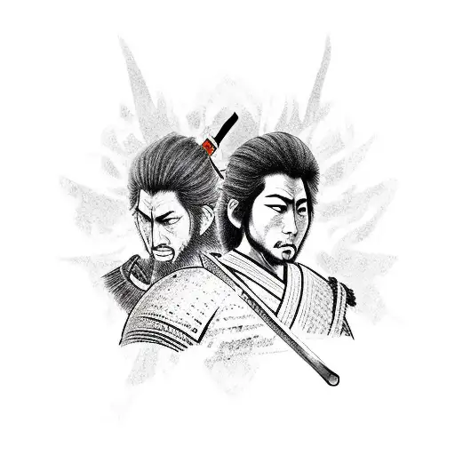 miyamoto musashi fighting alexander the great tattoo design idea