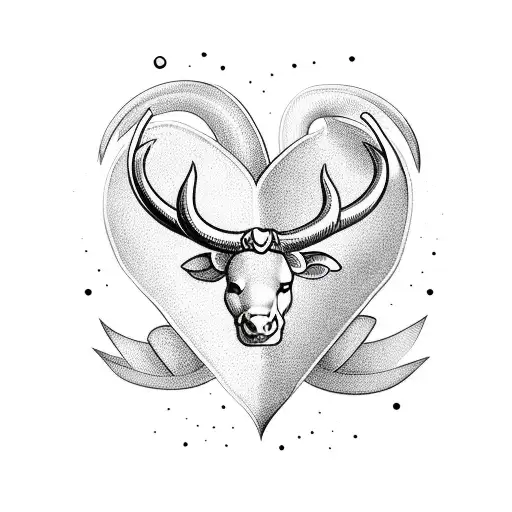 heart with horns tattoo design idea