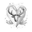 heart with horns tattoo design idea