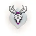 heart with horns tattoo design idea