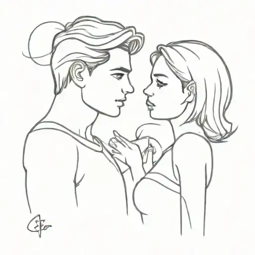 boyfriend and girlfriend tattoo design idea