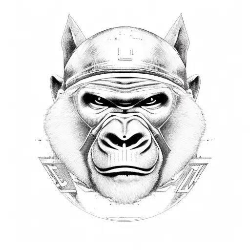 ape with alpha phi alpha tattoo design idea