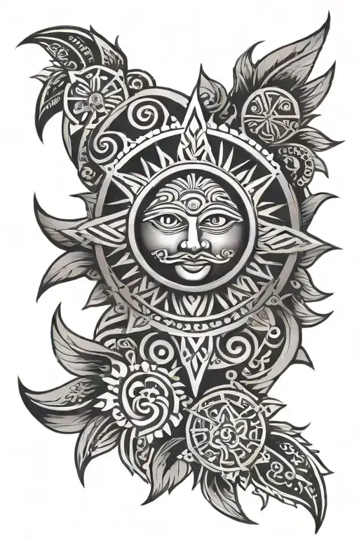 philippine sun and tribal tattoo tattoo design idea