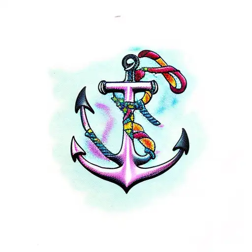 anchor suicide prevention  tattoo design idea