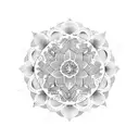 A dotwork mandala infused with elements inspired by Barcelona's vibrant nightlife tattoo design idea