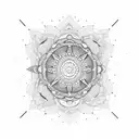 A dotwork mandala infused with elements inspired by Barcelona's vibrant nightlife tattoo design idea