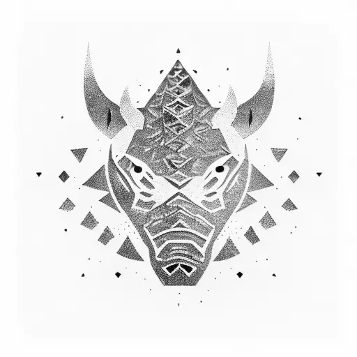 Ama-gi symbol with a rhinoceros silhouette tattoo design idea