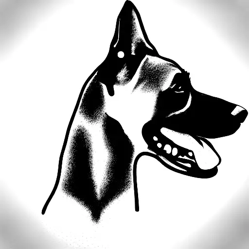 Belgian malinois  with tennis ball tattoo design idea
