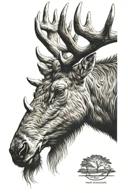 elk tattoo design idea
