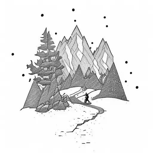 I want a microrealism style tattoo that is mountain sports themed. tattoo design idea