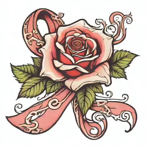 dementia awareness ribbon transforming into rose tattoo design idea