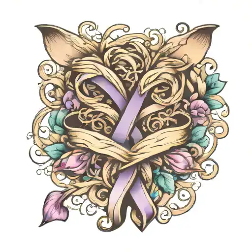 dementia awareness ribbon intertwined tattoo design idea