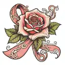 dementia awareness ribbon transforming into rose tattoo design idea