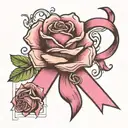dementia awareness ribbon transforming into rose tattoo design idea