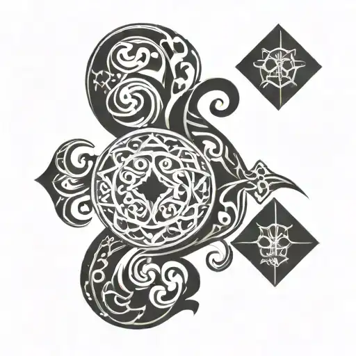 neo tribal love and luck buckle tattoo tattoo design idea