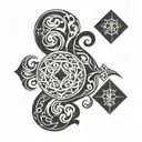 neo tribal love and luck buckle tattoo tattoo design idea