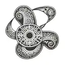 neo tribal love and luck buckle tattoo tattoo design idea