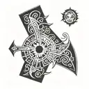 neo tribal love and luck buckle tattoo tattoo design idea