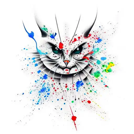 paint splatter japanease tattoo design idea
