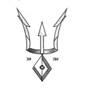 a blue arrow with an arrowhead in the middle tattoo design idea