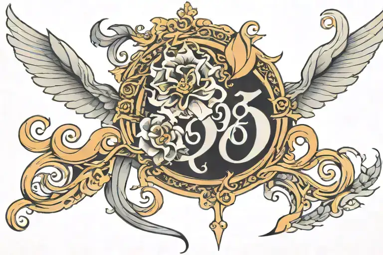 numbers 8 3 99 9 9 03 tattoo design idea