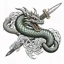 Can I put the Dragon's snake Katana Temple Oni Lotus on my back tattoo design idea
