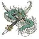 Can I put the Dragon's snake Katana Temple Oni Lotus on my back tattoo design idea