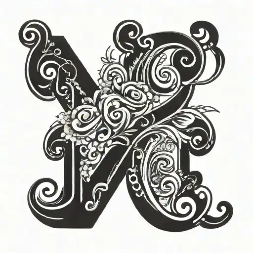 letters J and E swirled in fineline heart tattoo design idea