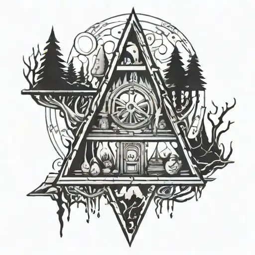 un tatuaje de Gravity falls dark tattoo design idea