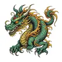 oriental dragon surrounded tattoo design idea