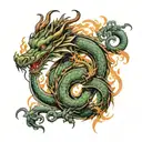 oriental dragon surrounded tattoo design idea