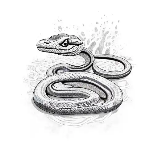 Snake eating a police car tattoo design idea
