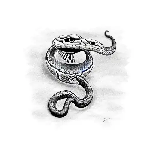 Snake eating a police car tattoo design idea