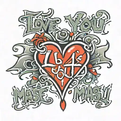graffiti that says "I love you like Masi does Juan" tattoo design idea