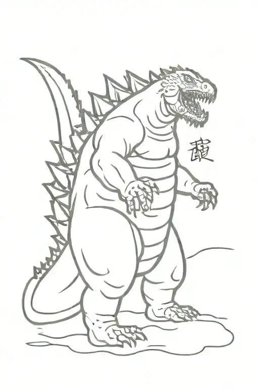 Japanese "Godzilla" Tattoo Design Idea tattoo design idea