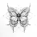 Butterfly and brain and fingerprint fusion tattoo design idea