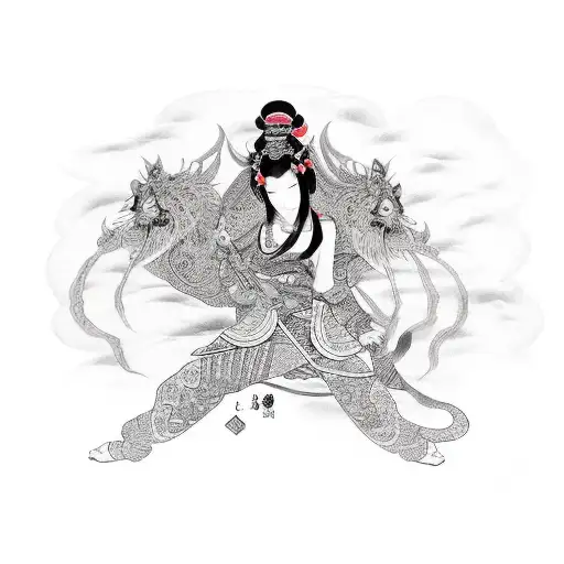 female assassin  tattoo design idea