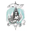 gothic mermaid tattoo design idea