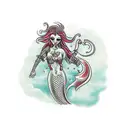 gothic mermaid tattoo design idea