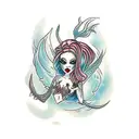 gothic mermaid tattoo design idea