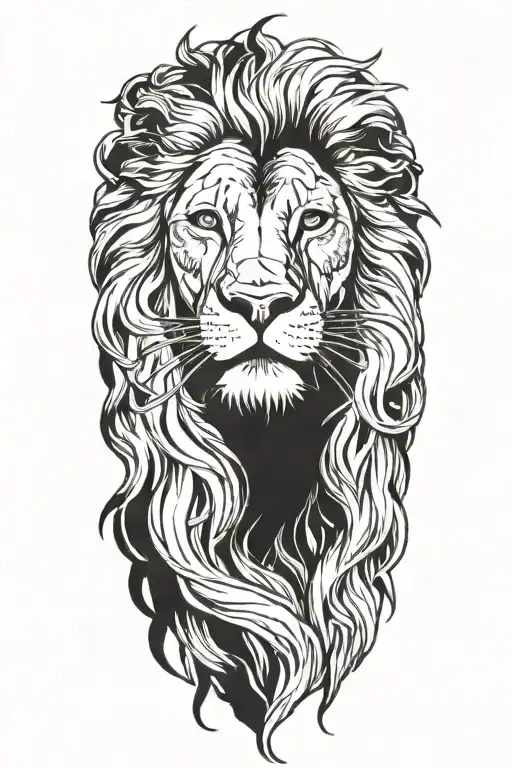jesus cross lion head tattoo design idea