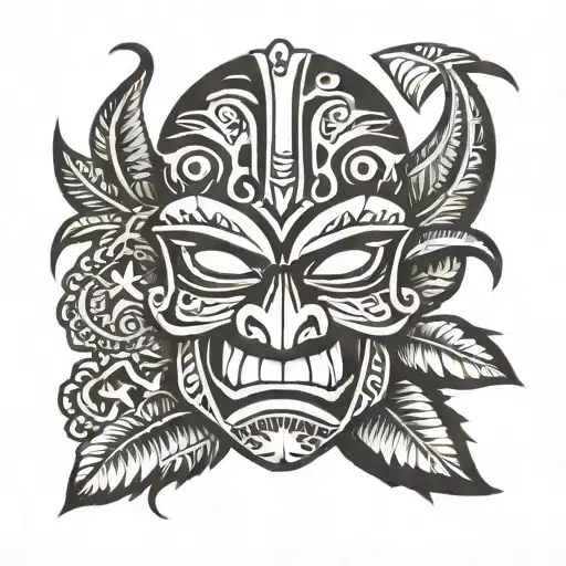 tiki mask tattoo design idea