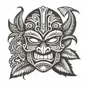 tiki mask tattoo design idea