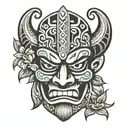 tiki mask tattoo design idea