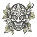 tiki mask tattoo design idea