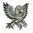 mexican eagle with aztec outline tattoo tattoo design idea