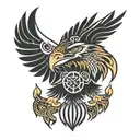 mexican eagle with aztec outline tattoo tattoo design idea