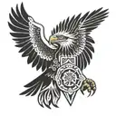 mexican eagle with aztec outline tattoo tattoo design idea