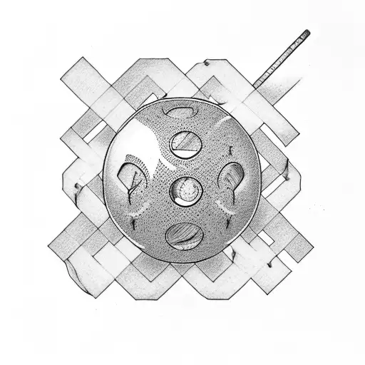 barbell and 8ball tattoo design idea