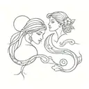 virgo and pisces zodiac sign tattoo design idea